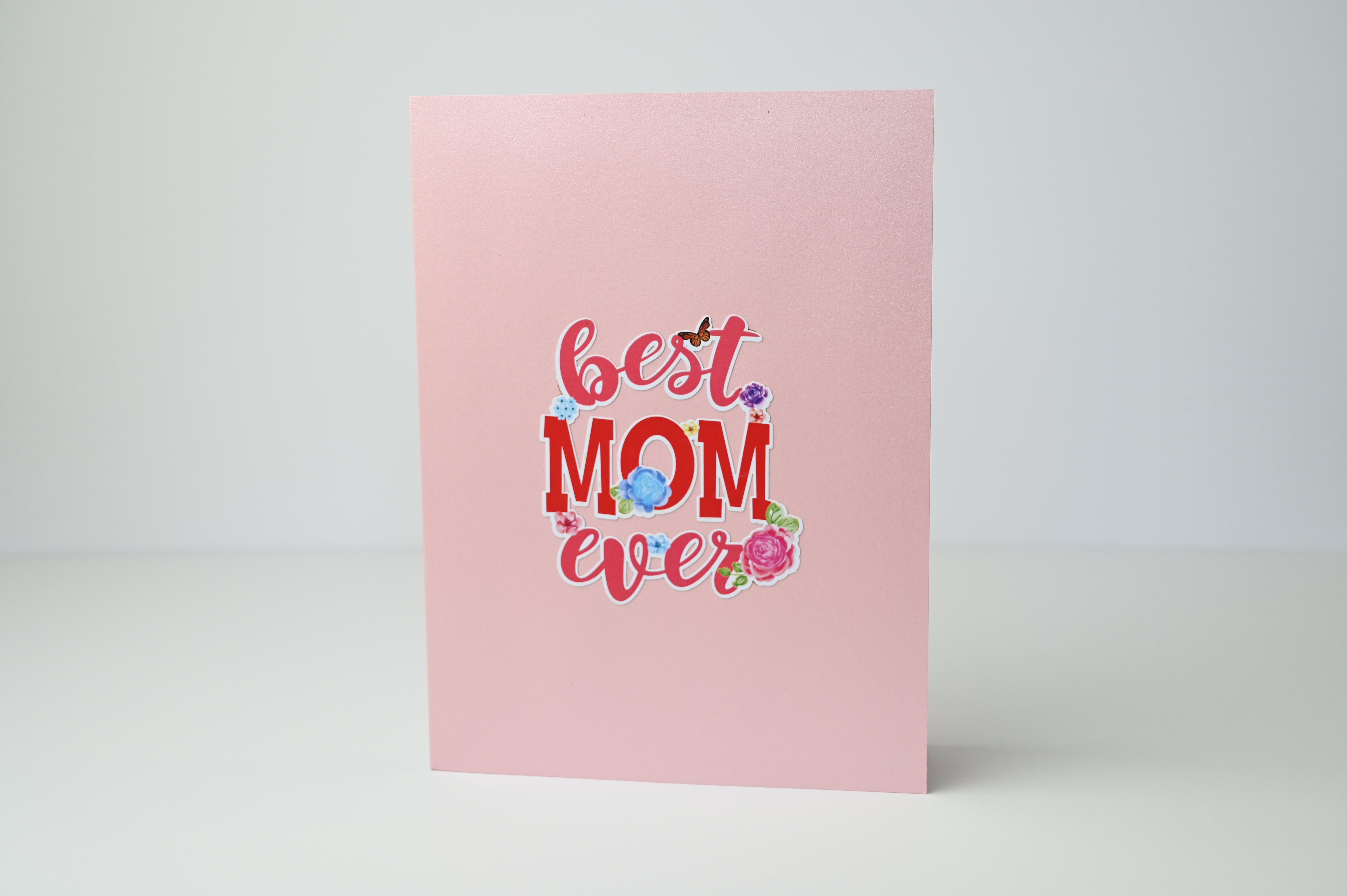 Best Mom Ever 3D Pop-Up Card — Mother's Day Gift, Floral Heart Design