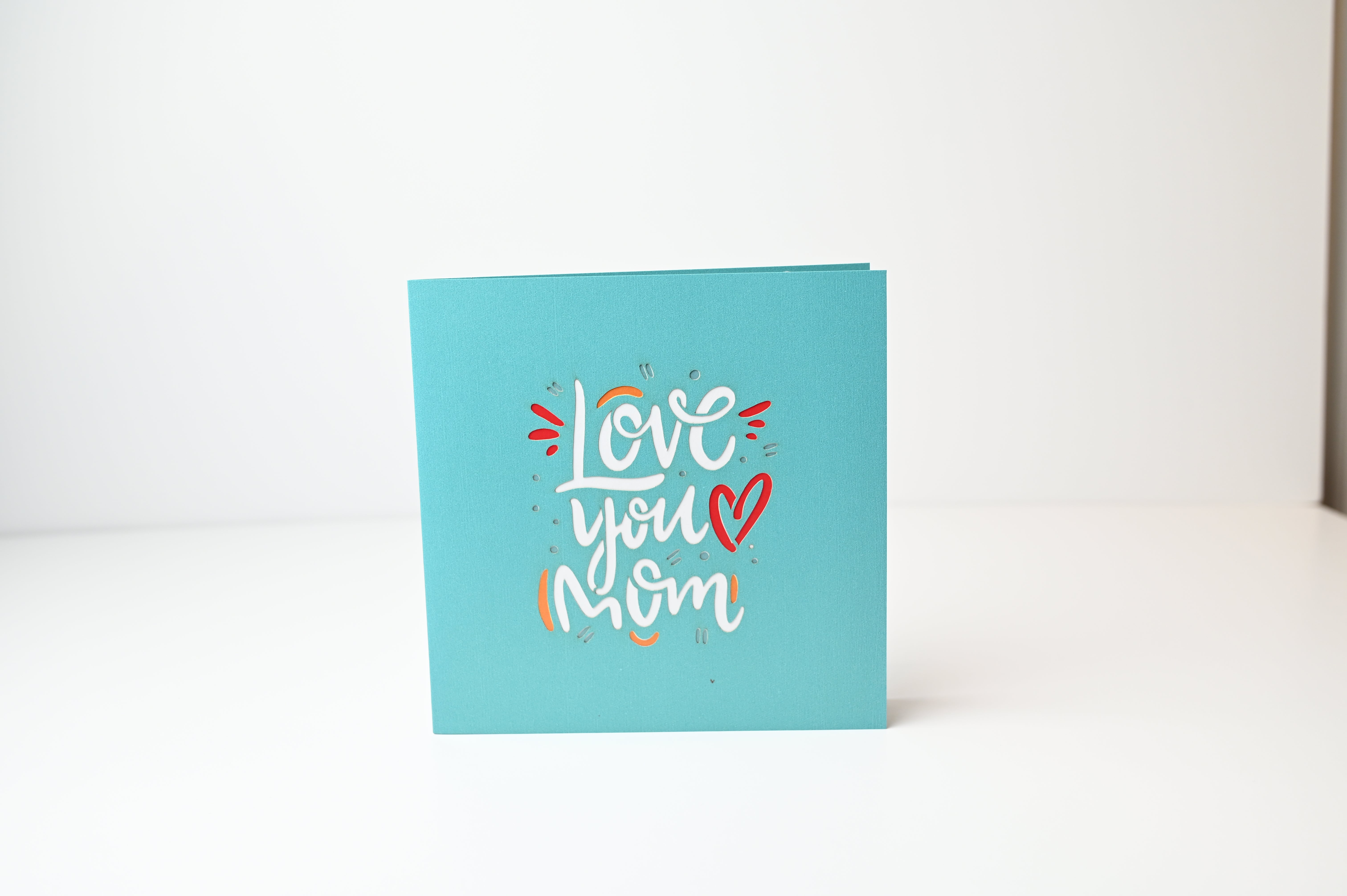 Love You Mom Elephant 3D Pop-Up Card — Mother's Day Gift, Cute Animal Design
