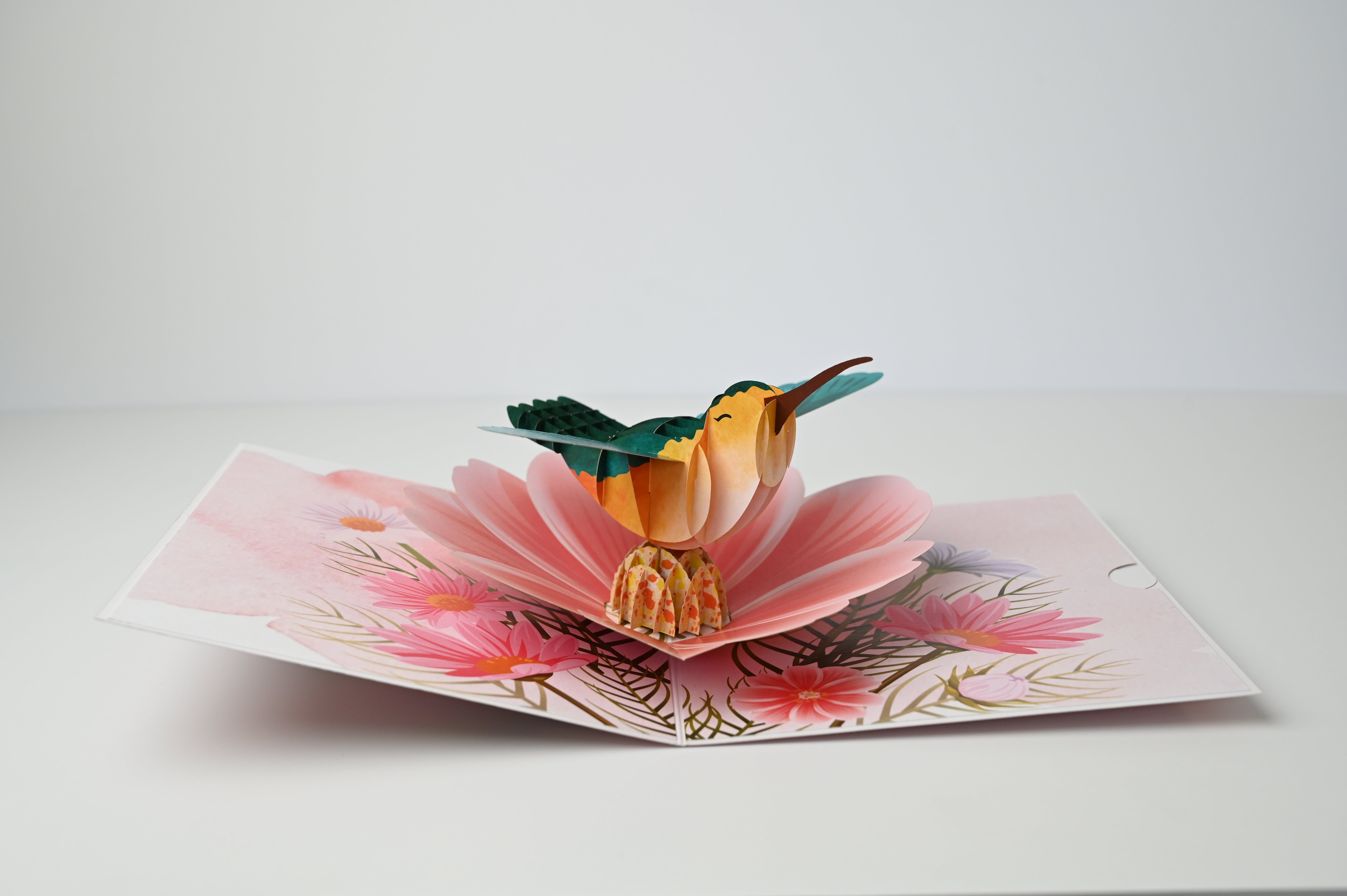 Hummingbird 3D Pop-Up Card — Nature Gift, Floral Wildlife Design, Unique Greeting Card NZ
