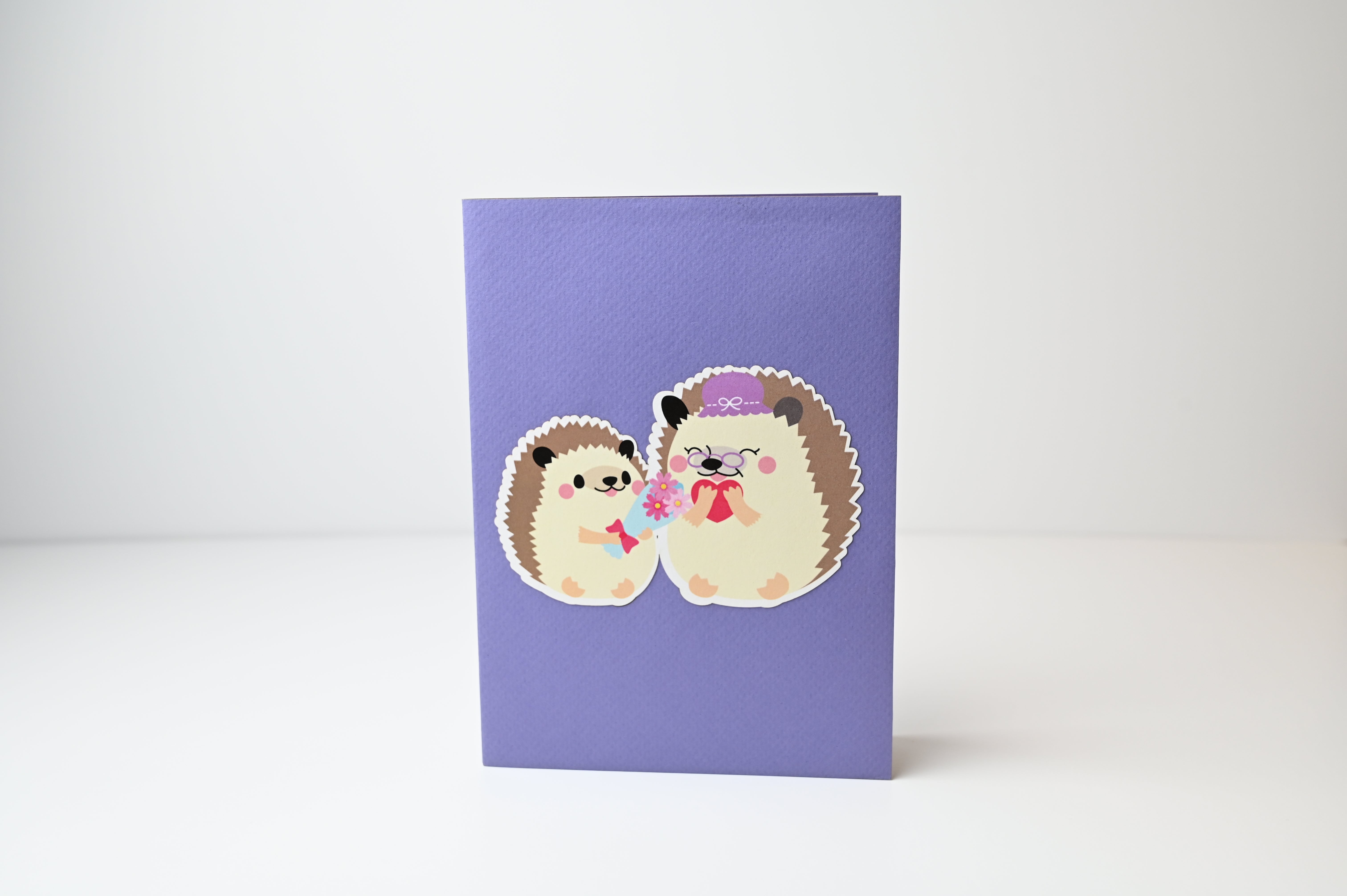 Hedgehog Mother & Child 3D Pop-Up Card — Mother's Day Gift, Cute Animal Design