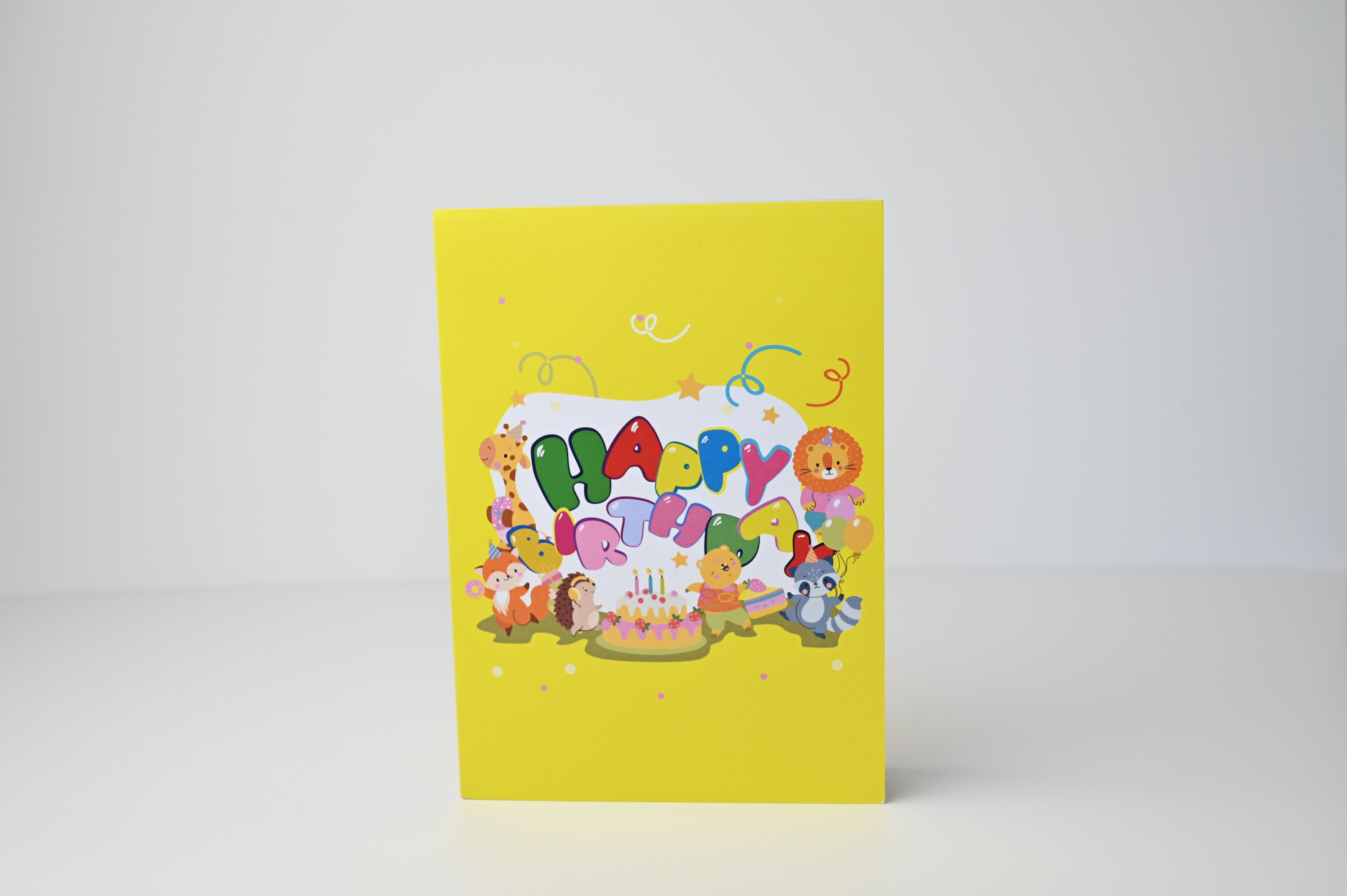 Happy Birthday Animals 3D Pop-Up Card — Kids Birthday Gift, Cute Animal Party Design NZ
